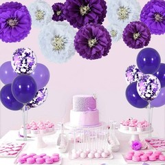 Purple Balloon Stand Centerpiece Table Decorations for Birthday,Baby Shower,W…