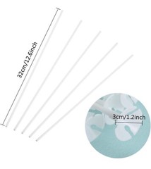 100 Pieces White Plastic Balloon Sticks Holders and Cups 12.6 Inch