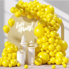 122pcs Yellow Balloon Arch Kit, 18 12 10 5 inch Yellow Latex Balloons Differe…