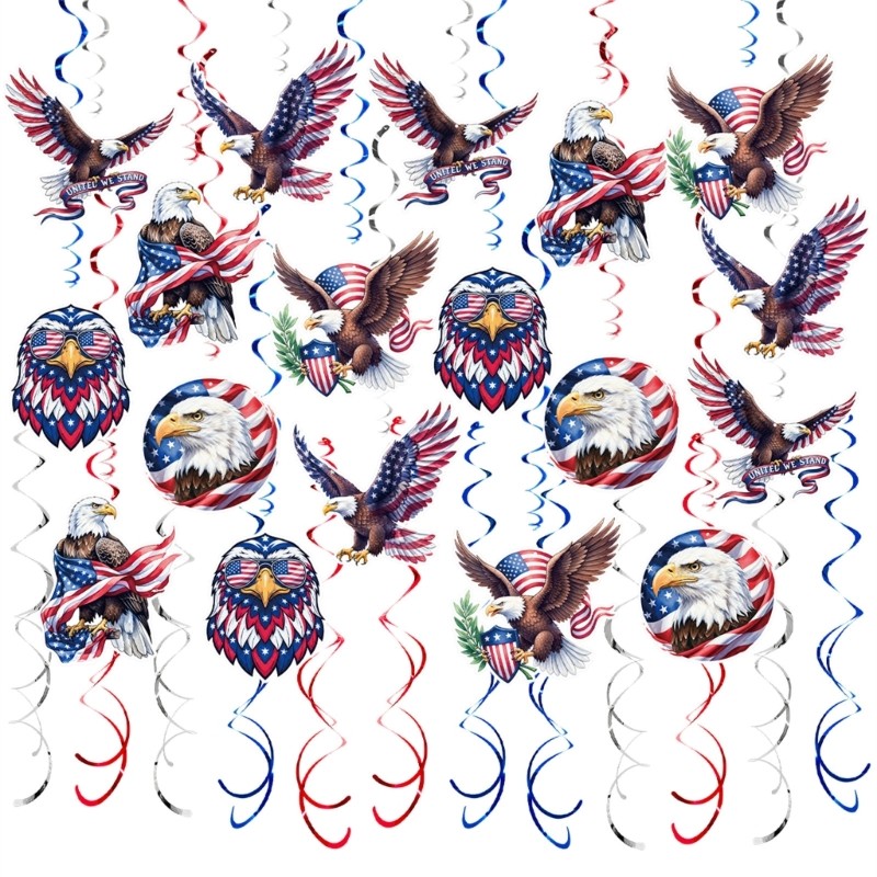 Plastic And Paper Helical Hanging Decors Perfect For National Holiday Party