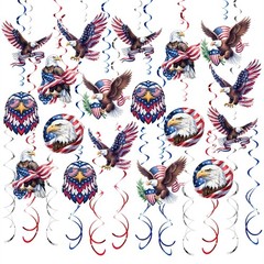 Plastic And Paper Helical Hanging Decors Perfect For National Holiday Party