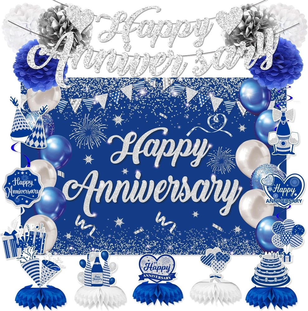 Happy Anniversary Decorations, Wedding Anniversary Decorations- Anniversary B…