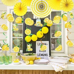 Lemonade Decorations Lemonade Party Banner Lemon Hanging Swirls Yellow Hangin…