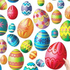 60 PCS Large Assorted Easter Egg Paper Cutouts Party Decoration 5/7/9 Inches