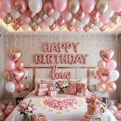 Birthday Room Decorations for Women, Happy Birthday Hotel Room Decorations fo…