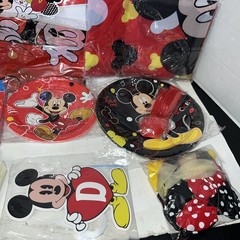 Mickey Mouse Happy Birthday Party Set Plates Big/small,Napkins, Table Covers, Ba