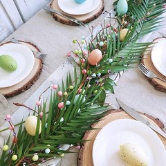 8 Pcs Artificial Areca Palm Leaves Stems Faux Leaf Greenery Green