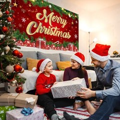 Large Merry Christmas Banner 72×44 Inch Christmas Backdrop For Christmas Party D