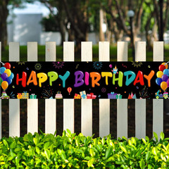 Colorful Happy Birthday Banner, Large Fabric Happy Birthday Sign Backdrop Backgr