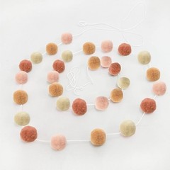 3 PCS Felt Ball Garland 9.8 Feet 36 Balls 4 Pastel Colors Pom Pom Decorations