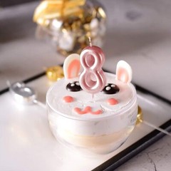 1st Birthday Candle First Year Pink Happy Number 1, 1