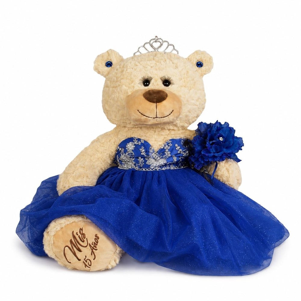 Large 20” Quinceañera Teddy Bear Centerpiece – Elegant Dress, Oversized Keeps…
