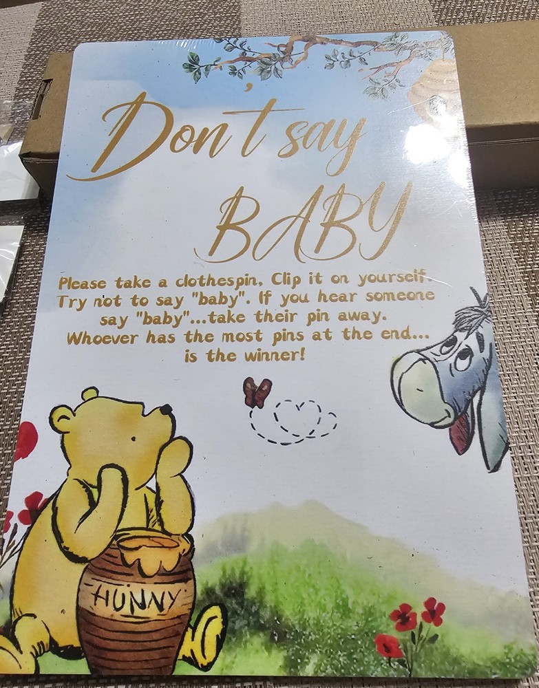 Winnie The Pooh Baby Shower Game Dont Say Baby Winnie Clothes Pins