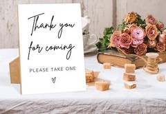 Please Take One Sign, Wedding Favor Sign, 8 x 11 Inch, Baby Shower Decoration…