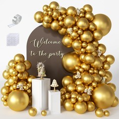 CVPARTYON Gold Balloons 125 Pcs Gold Balloons Different Sizes 18 Inch 12 Inch