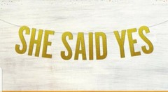 WEDDING AND ENGAGEMENT She Said Yes LETTER BANNER ~ Party Supplies Decorations