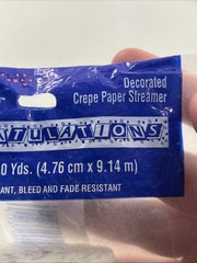 Congrats Crepe Streamer Graduation Party Anniversary VTG 1990s Congratulations