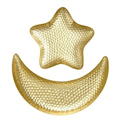 2 Pcs Hammered Star and Moon Fruit Plate Party Plates Texture Serving Tray