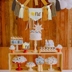 Boho Sunshine One High Chair Banner with Birthday Cone Hat for Sunshine First…