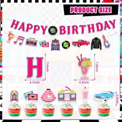 50s Retro Diner Birthday Party Decorations, 1950s Sock Hop Party Decoration D…
