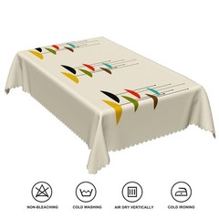 TTQYFNM 60×108″ Mid Century Tablecloth Modern Geometric Abstract Art Rectangle
