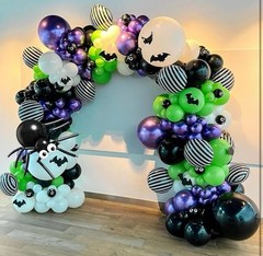 Halloween Party Decoration Kit with Black and Purple Balloons
