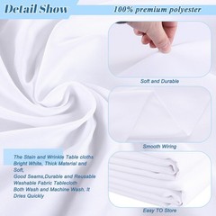 Kesfey 6 Packs Round Tablecloth 70 Inches White Polyester Table Cloths Stain …