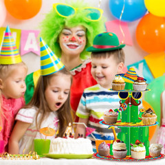 Fiesta Party Decorations – 3 Tier Mexican Birthday Party Cupcake Stand & Topper