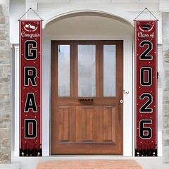 Graduation Decorations 2026 – Maroon Congrats Grad Porch Banner for Gradua