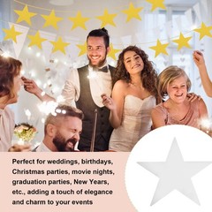 24 Pcs Silver Stars Cutouts, 6 Inch Double Printed Paper Stars Cutout