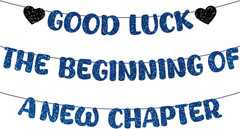 Farewell Decorations Party Good Luck – 3 Pcs Glitter Black the Beginning of a Ne
