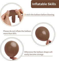 Brown Balloons, 129Pcs Different Sizes 18 12 10 5 Inches for Garland Arch Kit, P