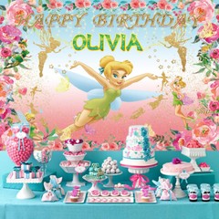 Tinkerbell Personalised Custom Banner Backdrop Party Supplies Birthday Gift