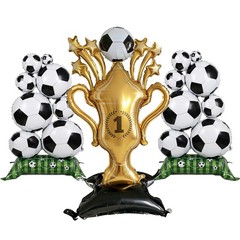 3pcs Large Self Standing Soccer Balloons，59x32Inch Soccer Trophy Foil Balloon…