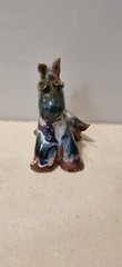 10cm Glazed Pottery Dog Creative Art Paint