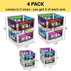 Versatile 80s Theme Cassette Tape Centerpiece Buckets – Perfect for All Ages