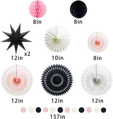 Pink Black White Party Decorations for Girls Women Minnie Mouse First Birthday D