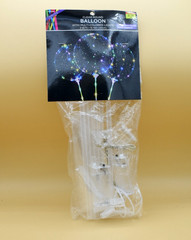 3 Pack LED Light Up BoBo Balloons 15.» Party Birthday Transparent Bubble Balloon