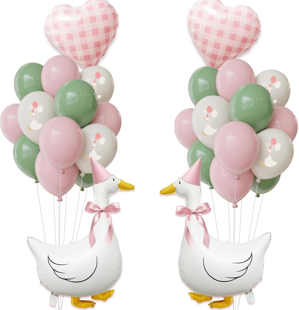 One Silly Goose Birthday Decorations Girl – Goose Balloons with Pink Printed …