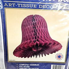 9″ Westminster Bells Art Tissue Decoration Burgundy Vintage USA Made 4 Total