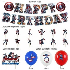 Cartoon Birthday Party Decorations Superhero Theme Banner Balloon Baby Shower US