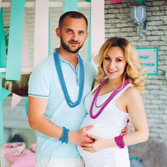 Gender Reveal Beads Decorations, 12PCS Pink Blue Gender Reveal Necklaces, 33″ ro