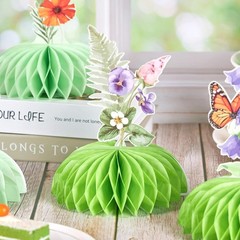 Green Flower Honeycomb Table Centerpieces for Party Decorations 12pcs