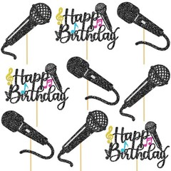 16 PCS Microphone Centerpiece Sticks Glitter Party Table Topper Decoration