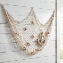 4 Pack Fish Net Decorative 80 x 40 Inch, Natural Cotton Fishing Net Wall Hang…