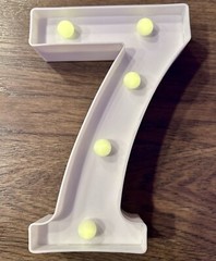 LED Marquee Sign Light Up Number 7 Size 9 Inches Uses 2 AA Batteries