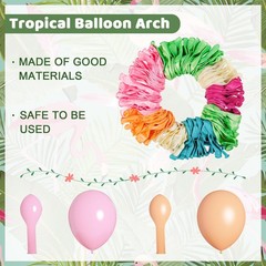 151PCS Tropical Balloons Arch Garland Kit, Green Hot Pink Confetti Latex Ball…