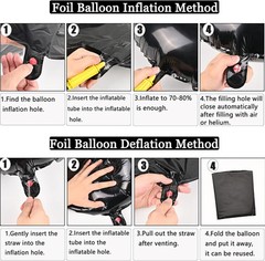 18th Birthday Decorations for Boys, 40 inch 18 Balloon Numbers, 18 18, Black
