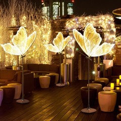 2PC LED Light Wedding Butterfly Floor lamp Creative Butterfly Ceiling Lamp Props