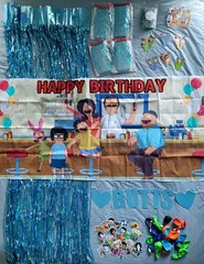 Ultimate Bob’s Burgers Party Bundle Backdrop, Balloons, Fringe Curtains & More!